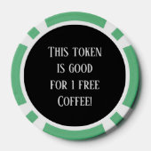 Feestelijke kerst gratis koffie poker chips (Achterkant)