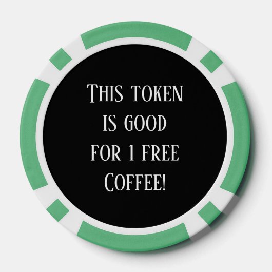 Feestelijke kerst gratis koffie poker chips (Achterkant)