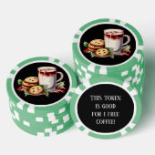Feestelijke kerst gratis koffie poker chips (Opstapeling)