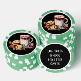 Feestelijke kerst gratis koffie poker chips