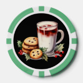 Feestelijke kerst gratis koffie poker chips (Voorkant)