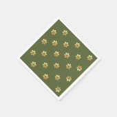 Feestelijke Kerst Groen & Bloemen Goud Servet (Hoek)