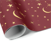 Feestelijke Kerst Hemelse Maan & Sterren Cadeaupapier (Rol Hoek)