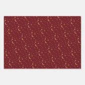 Feestelijke Kerst Hemelse Maan & Sterren Inpakpapier Vel (Voorkant)