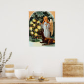 feestelijke  kerst Holiday Angel Poster (Keuken)