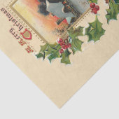 Feestelijke Kerst Holly en rustieke Winter Scène Tissuepapier (Detail)