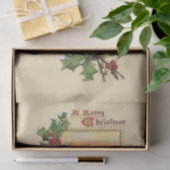 Feestelijke Kerst Holly en rustieke Winter Scène Tissuepapier (Geschenk)