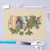 Feestelijke Kerst Holly en rustieke Winter Scène Tissuepapier (Craft)