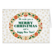 Feestelijke kerst Holly Krans met Sneeuwvlokken (Voorkant Horizontaal)