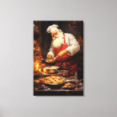 Feestelijke kerst home decor Santa bakken koekjes Canvas Afdruk (Voorkant)
