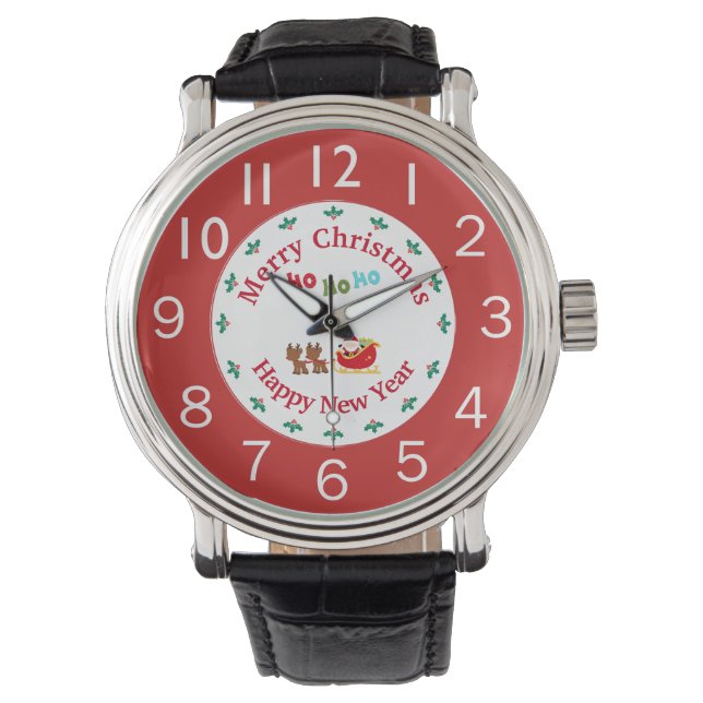 feestelijke kerst horloge (Voorkant)