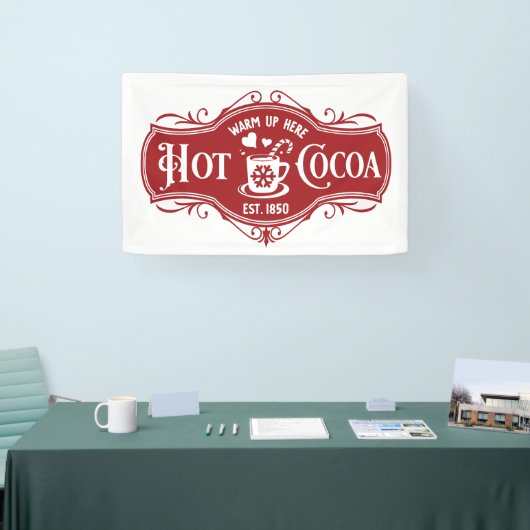 Feestelijke Kerst Hot cacao bar verkopers Spandoek (Beurs)
