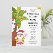 Feestelijke kerst in juli feest uitnodiging (Staand voorkant)