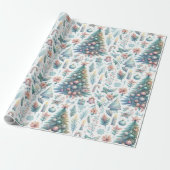 Feestelijke Kerst inpakpapier ontwerp (Uitgerold)