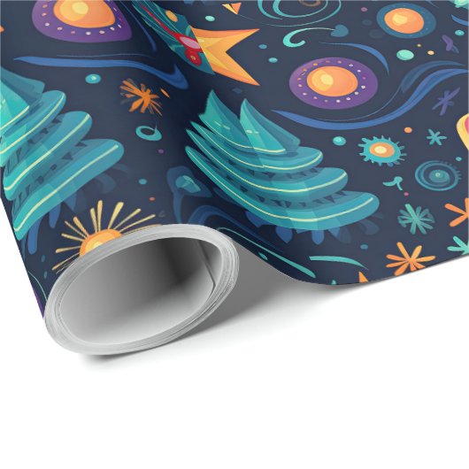 Feestelijke Kerst inpakpapier ontwerp (Rol Hoek)