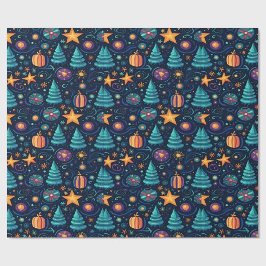 Feestelijke Kerst inpakpapier ontwerp (Vlak)