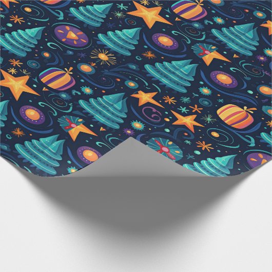 Feestelijke Kerst inpakpapier ontwerp (Hoek)