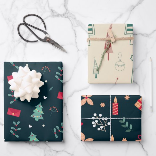 Feestelijke Kerst Inpakpapier Vel (Voorkant)