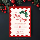 Feestelijke Kerst Jingle Mingle Feest Uitnodiging