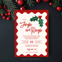 Feestelijke Kerst Jingle Mingle Feest Uitnodiging