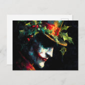 Feestelijke kerst Joker Portret Aankondigingskaart (Voorkant / Achterkant)
