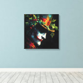 Feestelijke kerst Joker Portret Canvas Afdruk (Insitu (Houten vloer))