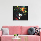 Feestelijke kerst Joker Portret Canvas Afdruk (Insitu (Woonkamer))
