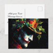 Feestelijke kerst Joker Portret Feestdagenkaart (Voorkant / Achterkant)