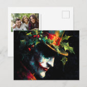 Feestelijke kerst Joker Portret Feestdagenkaart (Voorkant / Achterkant)