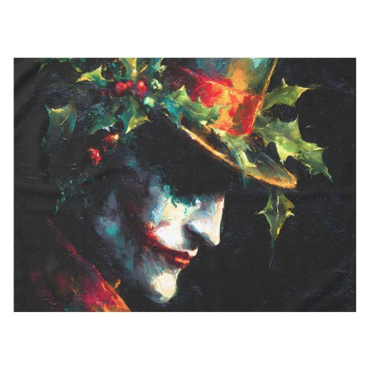 Feestelijke kerst Joker Portret Tafelkleed (Voorkant (Horizontaal))