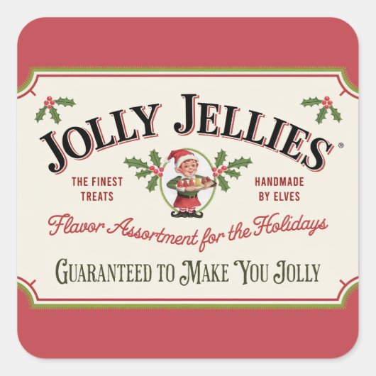 Feestelijke kerst Jolly Jellies snoep Vierkante Sticker (Voorkant)