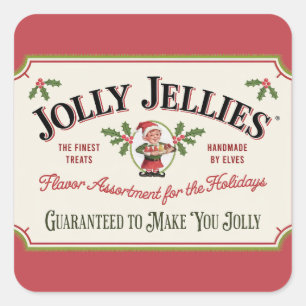 Feestelijke kerst Jolly Jellies snoep Vierkante Sticker