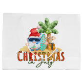 feestelijke kerst juli kabouter strand groot cadeauzakje (Achterkant)