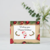 Feestelijke kerst Kaart met decoraties (Staand voorkant)