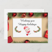 Feestelijke kerst Kaart met decoraties (Voorkant / Achterkant)