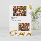 Feestelijke Kerst Kaart met Familie Liefde & Joy (Staand voorkant)