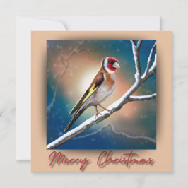 Feestelijke Kerst Kaart met Goldfinch Illustration
