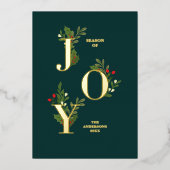 Feestelijke kerst Kaart met Holly Leaves (Voorkant)