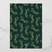 Feestelijke kerst Kaart met Holly Leaves (Achterkant)