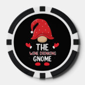 Feestelijke kerst kabouter gratis wijn drink poker chips (Voorkant)