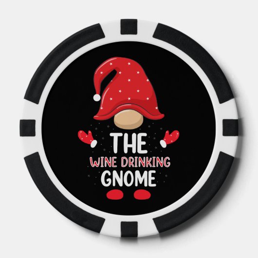 Feestelijke kerst kabouter gratis wijn drink poker chips (Voorkant)