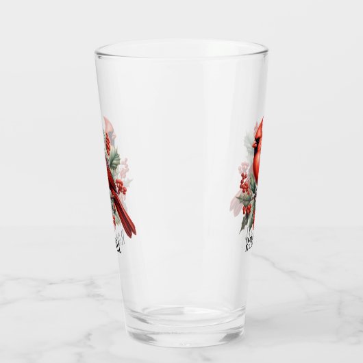 Feestelijke kerst kardinaal toevoegen naam waterve glas (Links)
