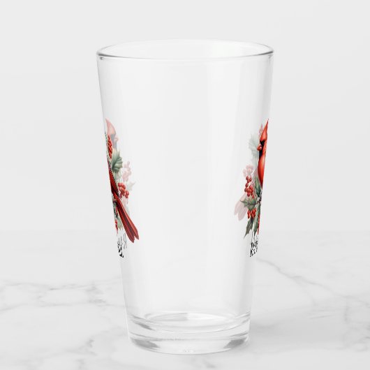 Feestelijke kerst kardinaal toevoegen naam waterve glas (Rechts)
