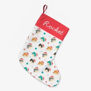 Feestelijke Kerst Katten Patroon Gepersonaliseerd Kleine Kerstsok
