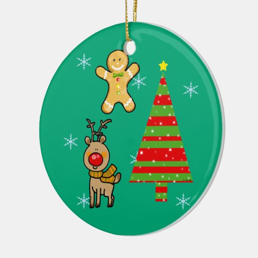 feestelijke kerst keramisch ornament (Links)