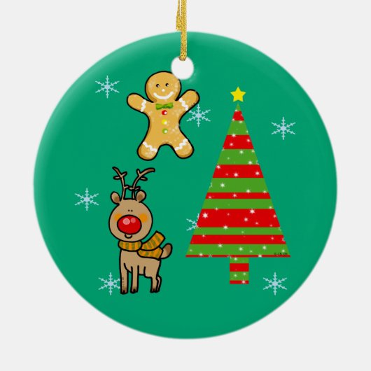 feestelijke kerst keramisch ornament (Achterkant)