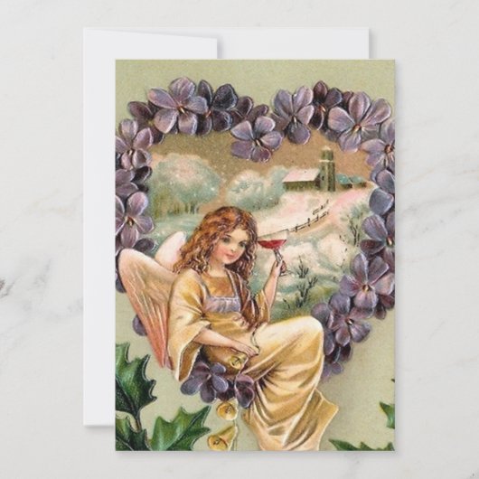 feestelijke kerst-kerst-engel voegt sentiment toe notitiekaartje (Voorkant)