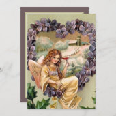 feestelijke kerst-kerst-engel voegt sentiment toe notitiekaartje (Voorkant / Achterkant)