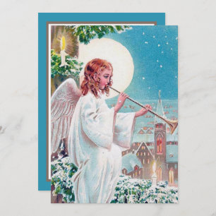 feestelijke kerst-kerst-engel voegt sentiment toe notitiekaartje