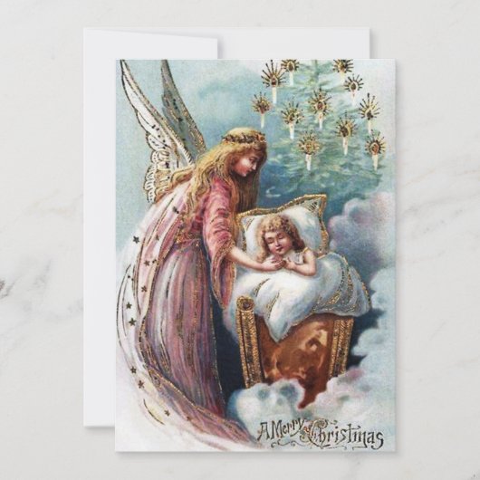 feestelijke kerst-kerst-engel voegt sentiment toe notitiekaartje (Voorkant)